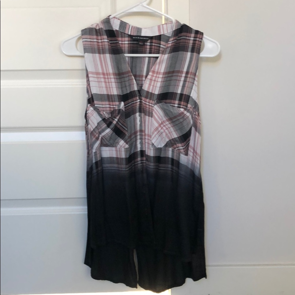 Plaid Button Down Tank